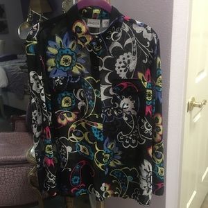 🥀🥀CHiCO’S silk sheer long sleeve blouse 🥀🥀